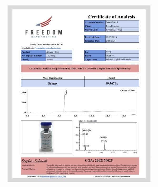 SEMAX 10MG Research Peptide - Image 2