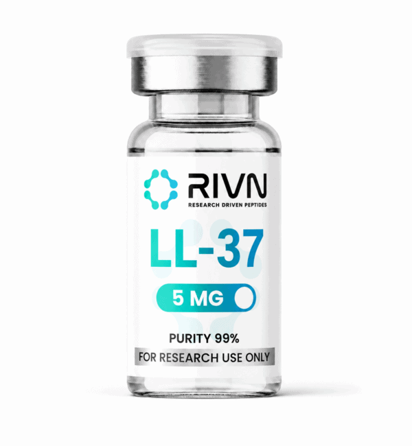 Rivn Peptides LL-37 5MG research peptide vial for scientific use.