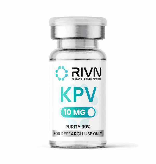 Rivn Peptides KPV 10MG research peptide vial for scientific use.